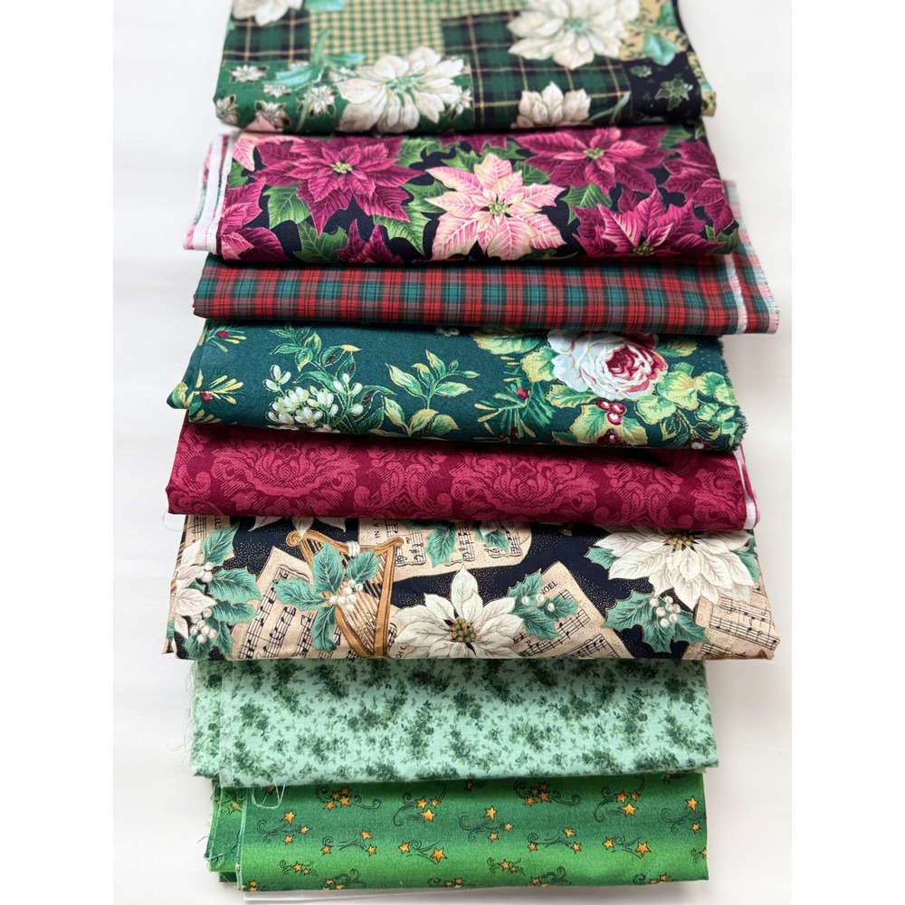 Vintage Fabric Lot Holiday Prints ~ 6 Yards Quilter Bundle
